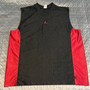 Jordan Black and Red Tank Top Athletic Performance